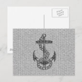Koel antiek zwart anker geschilderd briefkaart (Voorkant / Achterkant)