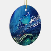 Koel artistieke onderkant van de gordelroos keramisch ornament (Rechts)