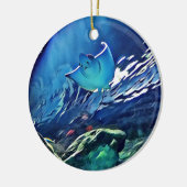 Koel artistieke onderkant van de gordelroos keramisch ornament (Links)