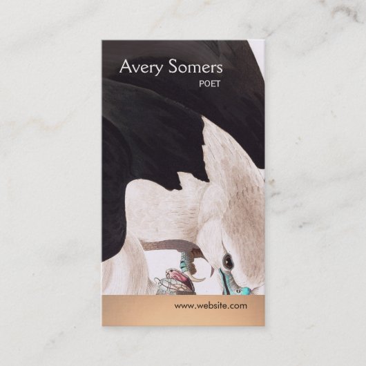 Koel Artistisch  Etching of Hawk Detail Visitekaartje (Voorkant)