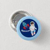Koel Astronaut Rocket Shiket Buitenspatie Birthday Ronde Button 3,2 Cm (Voorkant /achterkant)