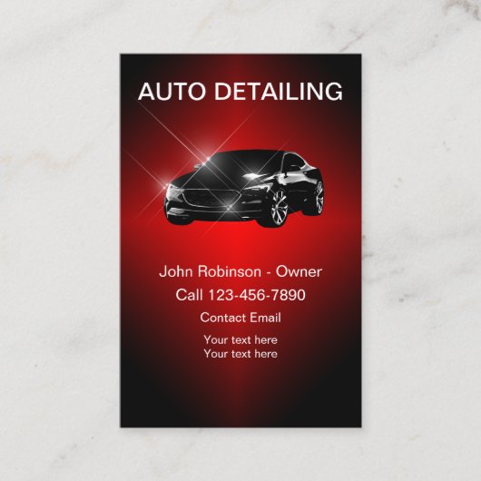 Koel Auto Detailing Verticale Zakelijke Kaarten Visitekaartje (Voorkant)