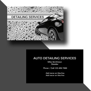 Koel Auto Detailing Waterdruppels Ontwerp Visitekaartje