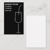 Koel Bartender Te Huur Zakelijke Kaarten Visitekaartje (Voorkant / Achterkant)