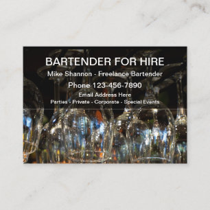 Koel Bartender voor hire Visitekaartje