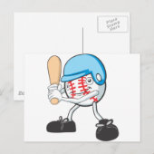 Koel Baseball Batter Cartoon Briefkaart (Voorkant / Achterkant)