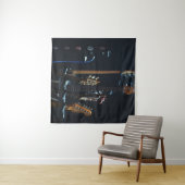 Koel basgitaar wandkleed (In Situ (horizontaal))