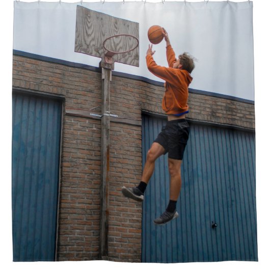 Koel Basketball Douchegordijn (Voorkant)