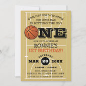 Koel Basketball Kinder 1e verjaardag Kaart (Voorkant)