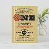 Koel Basketball Kinder 1e verjaardag Kaart (Staand voorkant)