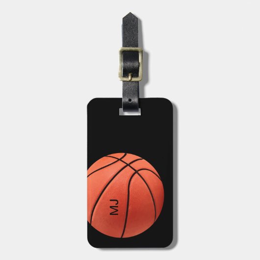 Koel Basketball Monogram Mannen Bagagelabel (Voorkant verticaal)