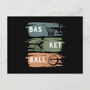 Koel Basketball-ontwerp met drie kleuren Briefkaart