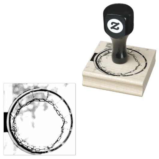 Koel Basketball-ontwerp Rubberstempel (Gestempeld)