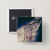 Koel Basketball-ontwerp Vierkante Button 5,1 Cm (Voorkant /achterkant)