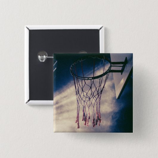 Koel Basketball-ontwerp Vierkante Button 5,1 Cm (Voorkant /achterkant)