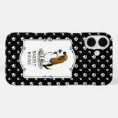Koel Basset-hond en zonnebril (driekleur 1) Case-Mate iPhone Case (Achterkant (horizontaal))