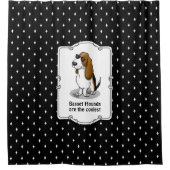 Koel Basset-hond en zonnebril (driekleur 1) Douchegordijn (Voorkant)