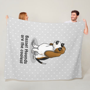 Koel Basset-hond en zonnebril (driekleur 1) Fleece Deken