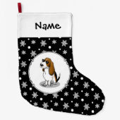 Koel Basset-hond en zonnebril (driekleur 1) Grote Kerstsok (Voorkant)