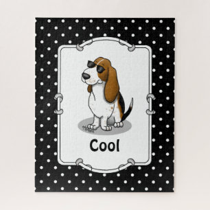Koel Basset-hond en zonnebril (driekleur 1) Legpuzzel