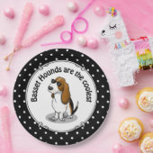 Koel Basset-hond en zonnebril (driekleur 1) Papieren Bordje (Feest)