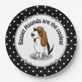 Koel Basset-hond en zonnebril (driekleur 1) Papieren Bordje (Voorkant)