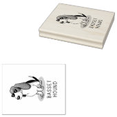 Koel Basset-hond en zonnebril (driekleur 1) Rubberstempel (Gestempeld)