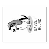 Koel Basset-hond en zonnebril (driekleur 1) Rubberstempel (Afrduk)