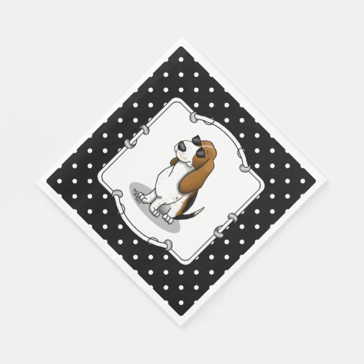 Koel Basset-hond en zonnebril (driekleur 1) Servet (Hoek)