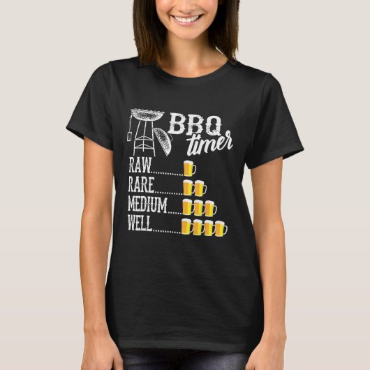 Koel Bbq-timer Rauw Zeldzaam Medium Goed Grappig B T-shirt (Voorkant)