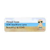 Koel Beach Baby met Sand Bucket Address Etiket (Voorkant)