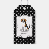 Koel beagle met zonnebril (driekleur 3) Grappig Cadeaulabel (Voorkant)