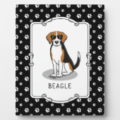 Koel beagle met zonnebril (driekleur 3) Grappig Fotoplaat (Voorkant)