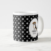 Koel beagle met zonnebril (driekleur 3) Grappig Grote Koffiekop (Voorkant rechts)