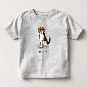 Koel beagle met zonnebril (driekleur 3) Grappig Kinder Shirts