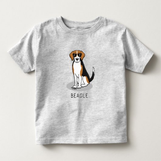 Koel beagle met zonnebril (driekleur 3) Grappig Kinder Shirts (Voorkant)