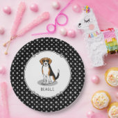 Koel beagle met zonnebril (driekleur 3) Grappig Papieren Bordje (Feest)