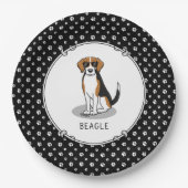 Koel beagle met zonnebril (driekleur 3) Grappig Papieren Bordje (Voorkant)