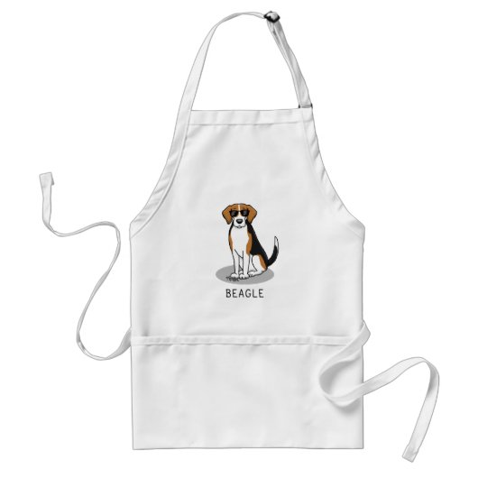 Koel beagle met zonnebril (driekleur 3) Grappig Standaard Schort (Voorkant)
