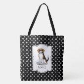Koel beagle met zonnebril (driekleur 3) Grappig Tote Bag (Voorkant)