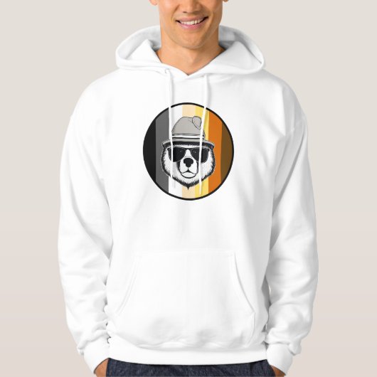 Koel Beer in Pet en zonnebril. Beer Pride. Hoodie (Voorkant)