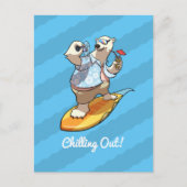 Koel Beer met drijvende staart met cocktail-Cartoo Briefkaart (Voorkant)