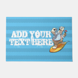 Koel Beer met drijvende staart met cocktail-Cartoo Deurmat