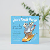 Koel Beer met drijvende staart met cocktail-Cartoo Kaart (Staand voorkant)