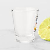 Koel Beer met drijvende staart met cocktail-Cartoo Shot Glas (Links)