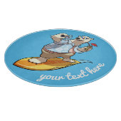 Koel Beer met drijvende staart met cocktail-Cartoo Snijplank (Hoek)