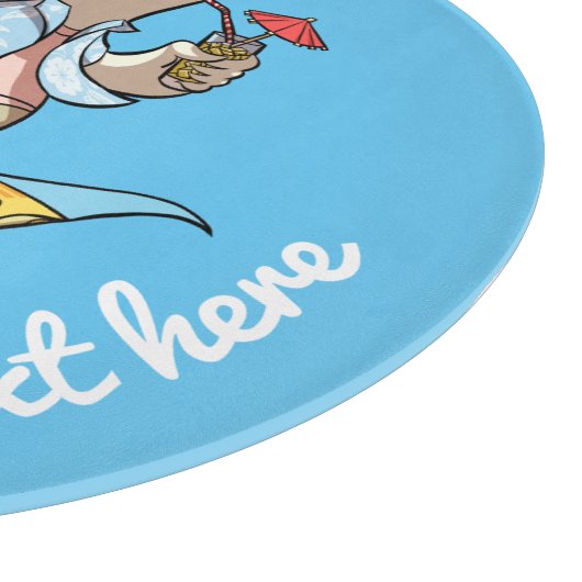 Koel Beer met drijvende staart met cocktail-Cartoo Snijplank (Hoek)