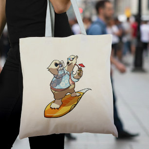 Koel Beer met drijvende staart met cocktail-Cartoo Tote Bag