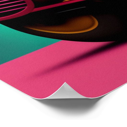 Koel Beer Riding roze scooter Poster (Hoek)