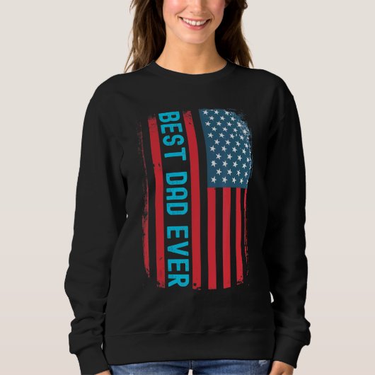 Koel beste vader ooit Amerikaanse vlag Trui (Voorkant)